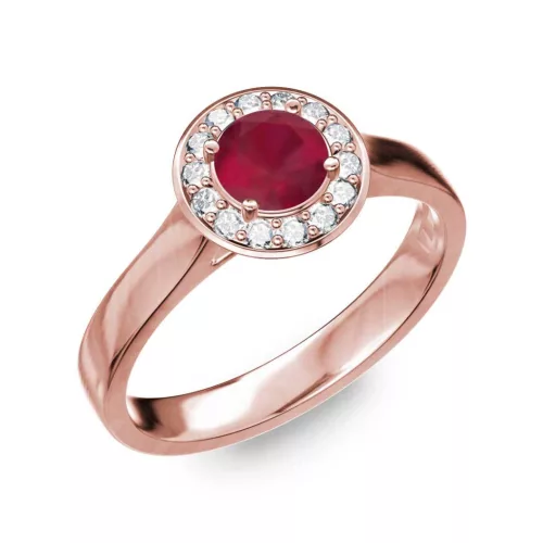 Ékszerpalota eljegyzési gyűrű 0.5ct rubinnal BRK299 rozé arany