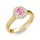 Ékszerpalota eljegyzési gyűrű 0.5ct pink zafírral BRK299 sárga arany