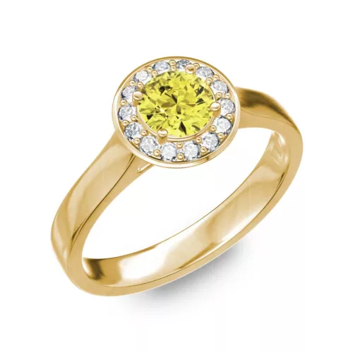 Ékszerpalota eljegyzési gyűrű 0.5ct sárga gyémánttal BRK299 sárga arany