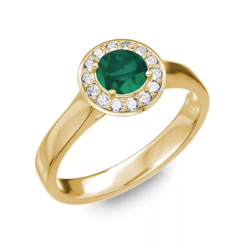 Ékszerpalota eljegyzési gyűrű 0.5ct smaragddal BRK299 sárga arany
