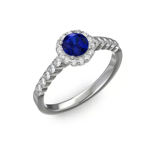 Ékszerpalota eljegyzési gyűrű 0,4ct kék diffusion zafírral BRK300 fehér arany 