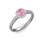 Ékszerpalota eljegyzési gyűrű 0,4ct pink zafírral BRK300 fehér arany 