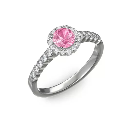 Ékszerpalota eljegyzési gyűrű 0,4ct pink zafírral BRK300 fehér arany 