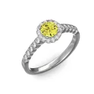 Ékszerpalota eljegyzési gyűrű 0,4ct sárga gyémánttal BRK300 fehér arany 
