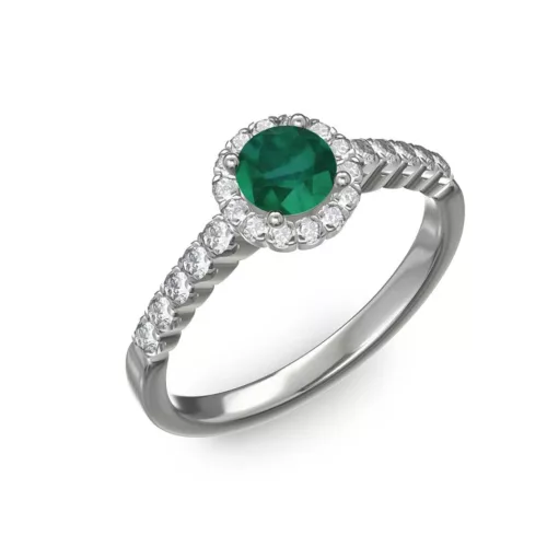 Ékszerpalota eljegyzési gyűrű 0,4ct smaragddal BRK300 fehér arany 