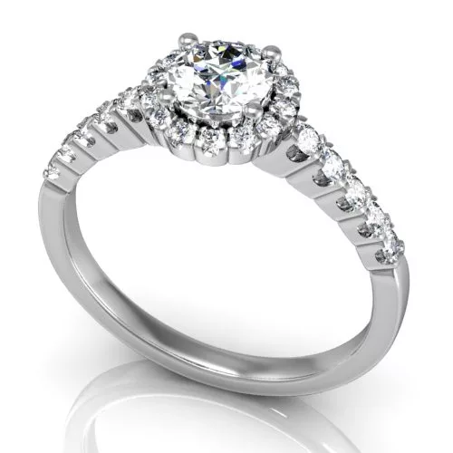 Ékszerpalota eljegyzési gyűrű 0,4ct kék topázzal BRK300 fehér arany 
