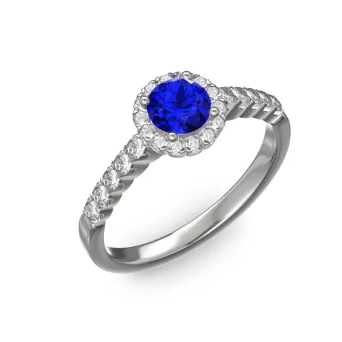 Ékszerpalota eljegyzési gyűrű 0,4ct kék zafírral BRK300 platina 