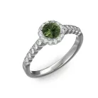 Ékszerpalota eljegyzési gyűrű 0,4ct zöld zafírral BRK300 platina 