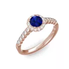 Ékszerpalota eljegyzési gyűrű 0,4ct kék diffusion zafírral BRK300 rozé arany 