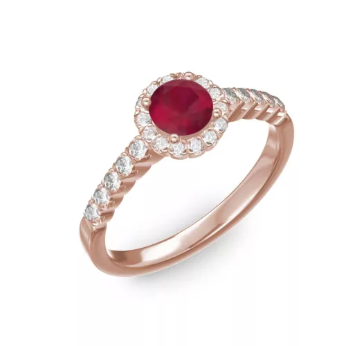 Ékszerpalota eljegyzési gyűrű 0,4ct rubinnal BRK300 rozé arany 