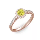 Ékszerpalota eljegyzési gyűrű 0,4ct sárga gyémánttal BRK300 rozé arany 