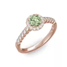 Ékszerpalota eljegyzési gyűrű 0,4ct zöld gyémánttal BRK300 rozé arany 