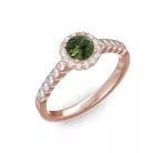 Ékszerpalota eljegyzési gyűrű 0,4ct zöld zafírral BRK300 rozé arany 