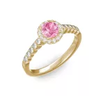 Ékszerpalota eljegyzési gyűrű 0,4ct pink zafírral BRK300 sárga arany 