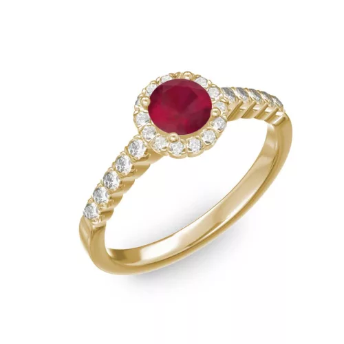 Ékszerpalota eljegyzési gyűrű 0,4ct rubinnal BRK300 sárga arany 