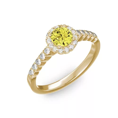 Ékszerpalota eljegyzési gyűrű 0,4ct sárga gyémánttal BRK300 sárga arany 