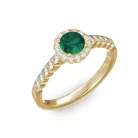 Ékszerpalota eljegyzési gyűrű 0,4ct smaragddal BRK300 sárga arany 