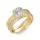 Ékszerpalota eljegyzési gyűrű 1ct G/VS princess gyémánttal BRK303 sárga arany