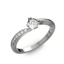   Ékszerpalota eljegyzési gyűrű 0,4ct gyémánttal BRK304 fehér arany 