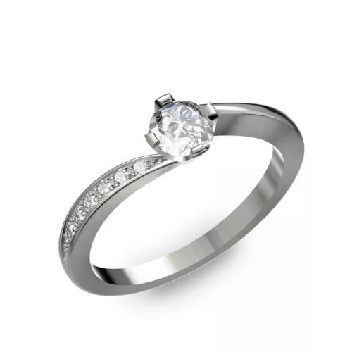 Ékszerpalota eljegyzési gyűrű 0,4ct gyémánttal BRK304 platina 