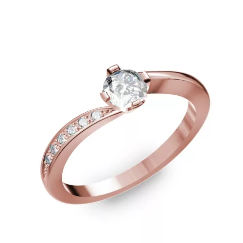 Ékszerpalota eljegyzési gyűrű 0,4ct H/SI gyémánttal BRK304 rozé arany 