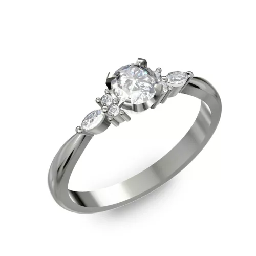 Ékszerpalota eljegyzési gyűrű 0,3ct gyémánttal BRK305 platina