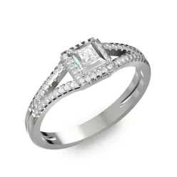   Ékszerpalota eljegyzési gyűrű 0,4ct princess gyémánttal BRK306 fehér arany