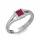 Ékszerpalota eljegyzési gyűrű 0,4ct princess rubinnal BRK306 fehér arany