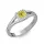 Ékszerpalota eljegyzési gyűrű 0,4ct sárga princess gyémánttal BRK306 fehér arany