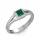Ékszerpalota eljegyzési gyűrű 0,4ct princess smaragddal BRK306 fehér arany