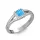Ékszerpalota eljegyzési gyűrű 0,4ct kék princess topázzal BRK306 fehér arany