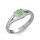 Ékszerpalota eljegyzési gyűrű 0,4ct zöld princess gyémánttal BRK306 fehér arany