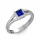 Ékszerpalota eljegyzési gyűrű 0,4ct kék princess zafírral BRK306 platina