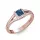 Ékszerpalota eljegyzési gyűrű 0,4ct kék princess gyémánttal BRK306 rozé arany