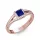 Ékszerpalota eljegyzési gyűrű 0,4ct kék diffusion princess zafírral BRK306 rozé arany