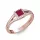 Ékszerpalota eljegyzési gyűrű 0,4ct princess rubinnal BRK306 rozé arany