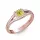 Ékszerpalota eljegyzési gyűrű 0,4ct sárga princess gyémánttal BRK306 rozé arany