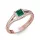 Ékszerpalota eljegyzési gyűrű 0,4ct princess smaragddal BRK306 rozé arany