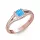 Ékszerpalota eljegyzési gyűrű 0,4ct kék princess topázzal BRK306 rozé arany
