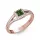 Ékszerpalota eljegyzési gyűrű 0,4ct zöld princess zafírral BRK306 rozé arany