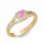 Ékszerpalota eljegyzési gyűrű 0,4ct pink princess zafírral BRK306 sárga arany