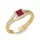 Ékszerpalota eljegyzési gyűrű 0,4ct princess rubinnal BRK306 sárga arany