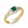 Ékszerpalota eljegyzési gyűrű 0,4ct princess smaragddal BRK306 sárga arany