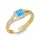 Ékszerpalota eljegyzési gyűrű 0,4ct kék princess topázzal BRK306 sárga arany