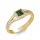 Ékszerpalota eljegyzési gyűrű 0,4ct zöld princess zafírral BRK306 sárga arany