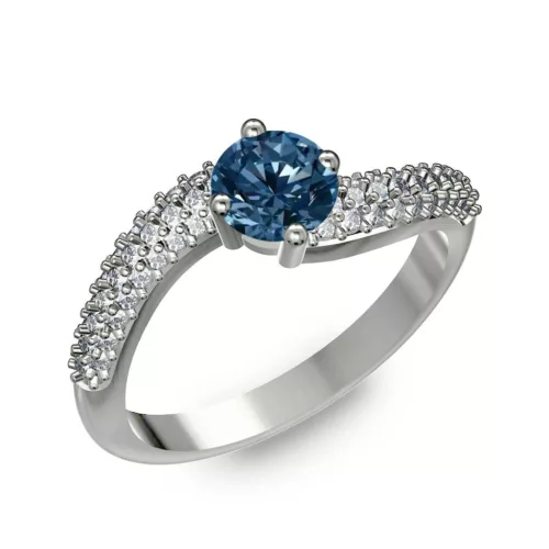 Ékszerpalota eljegyzési gyűrű 0.5ct kék gyémánttal BRK308 fehér arany