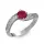 Ékszerpalota eljegyzési gyűrű 0.5ct rubinnal BRK308 fehér arany