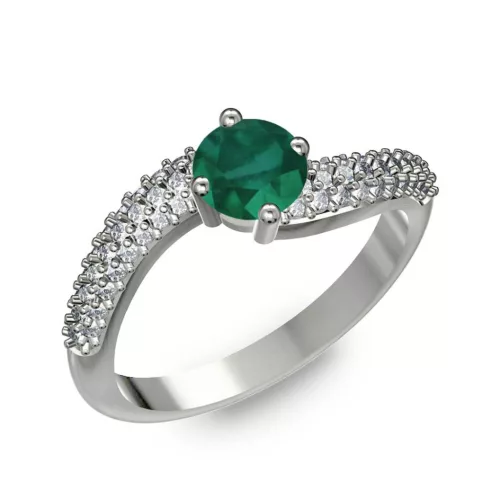 Ékszerpalota eljegyzési gyűrű 0.5ct smaragddal BRK308 fehér arany