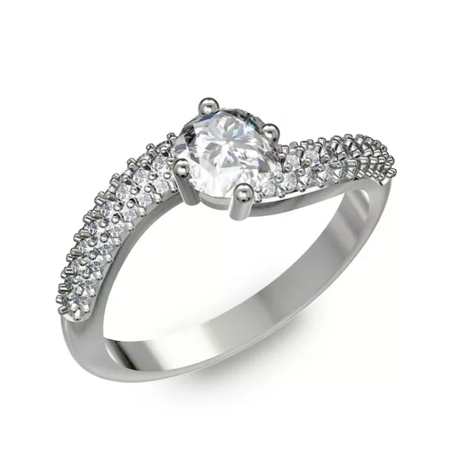 Ékszerpalota eljegyzési gyűrű 0.5ct gyémánttal BRK308 platina