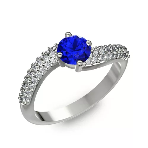 Ékszerpalota eljegyzési gyűrű 0.5ct kék zafírral BRK308 platina